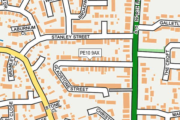 PE10 9AX map - OS OpenMap – Local (Ordnance Survey)