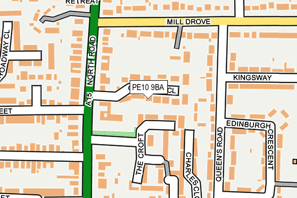 PE10 9BA map - OS OpenMap – Local (Ordnance Survey)