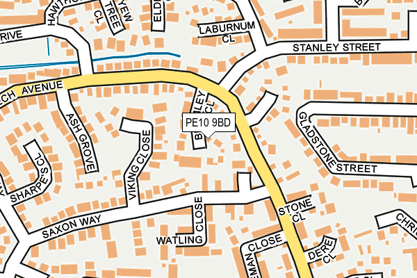 PE10 9BD map - OS OpenMap – Local (Ordnance Survey)