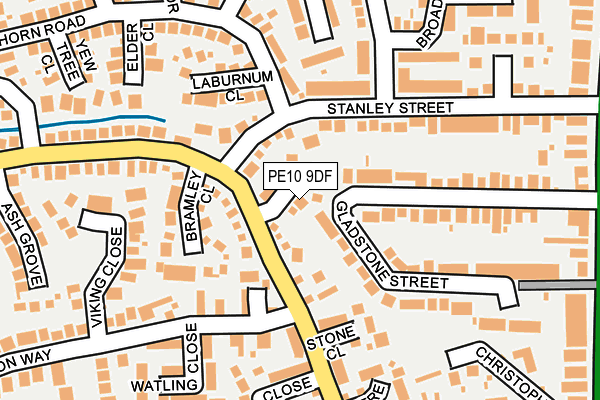 PE10 9DF map - OS OpenMap – Local (Ordnance Survey)