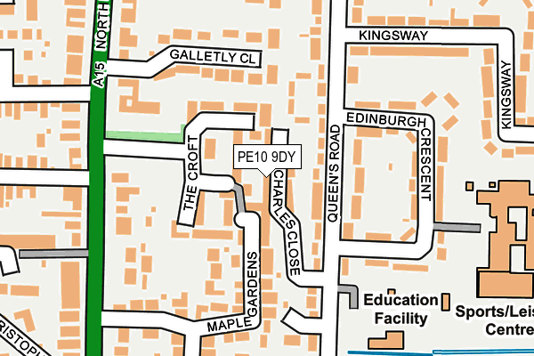 PE10 9DY map - OS OpenMap – Local (Ordnance Survey)