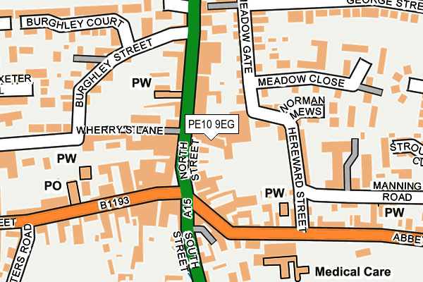 PE10 9EG map - OS OpenMap – Local (Ordnance Survey)