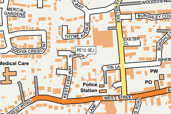 PE10 9EJ map - OS OpenMap – Local (Ordnance Survey)