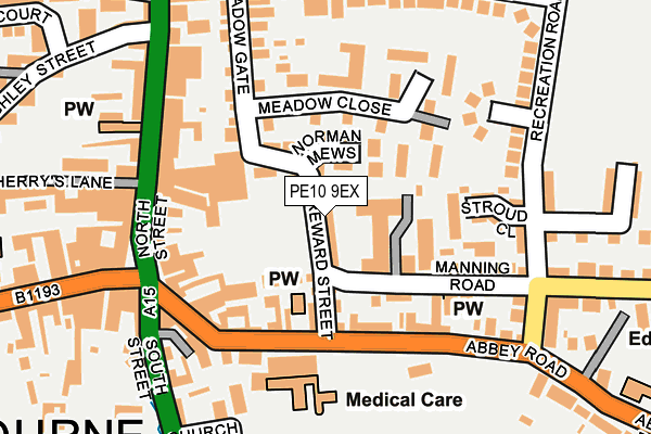 PE10 9EX map - OS OpenMap – Local (Ordnance Survey)