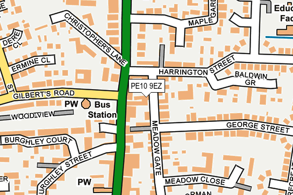 PE10 9EZ map - OS OpenMap – Local (Ordnance Survey)