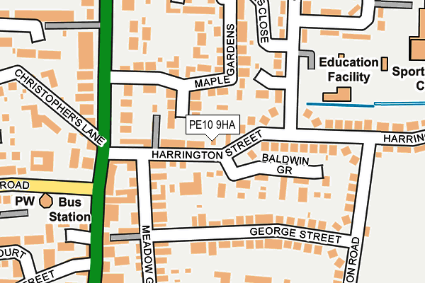PE10 9HA map - OS OpenMap – Local (Ordnance Survey)