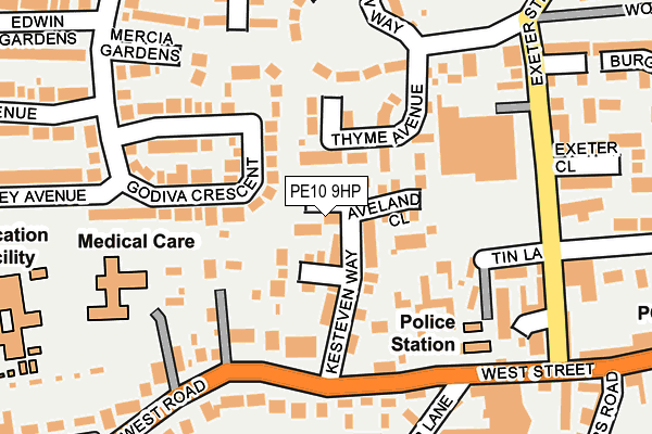 PE10 9HP map - OS OpenMap – Local (Ordnance Survey)