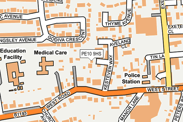 PE10 9HS map - OS OpenMap – Local (Ordnance Survey)