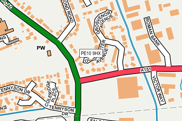 PE10 9HX map - OS OpenMap – Local (Ordnance Survey)