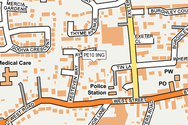 PE10 9NG map - OS OpenMap – Local (Ordnance Survey)