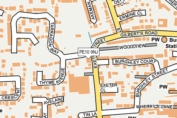 PE10 9NJ map - OS OpenMap – Local (Ordnance Survey)