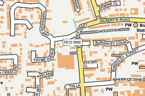 PE10 9NW map - OS OpenMap – Local (Ordnance Survey)