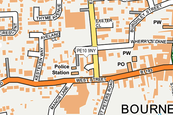 PE10 9NY map - OS OpenMap – Local (Ordnance Survey)
