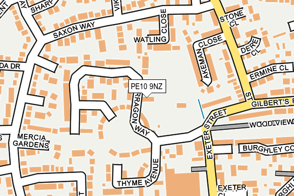 PE10 9NZ map - OS OpenMap – Local (Ordnance Survey)