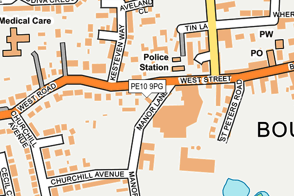 PE10 9PG map - OS OpenMap – Local (Ordnance Survey)
