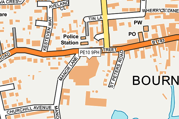PE10 9PH map - OS OpenMap – Local (Ordnance Survey)