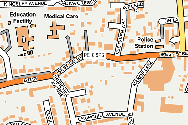 PE10 9PS map - OS OpenMap – Local (Ordnance Survey)