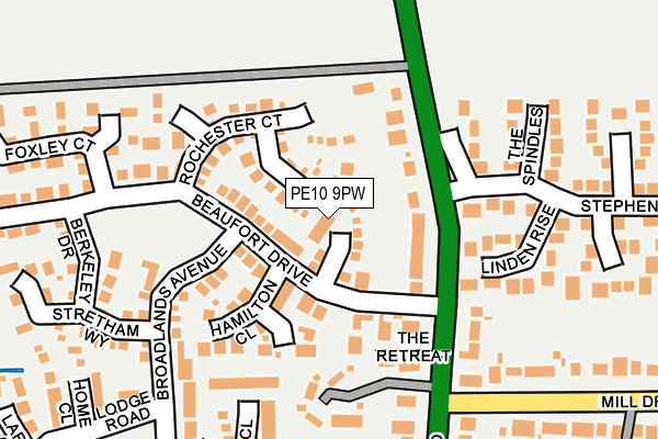 PE10 9PW map - OS OpenMap – Local (Ordnance Survey)