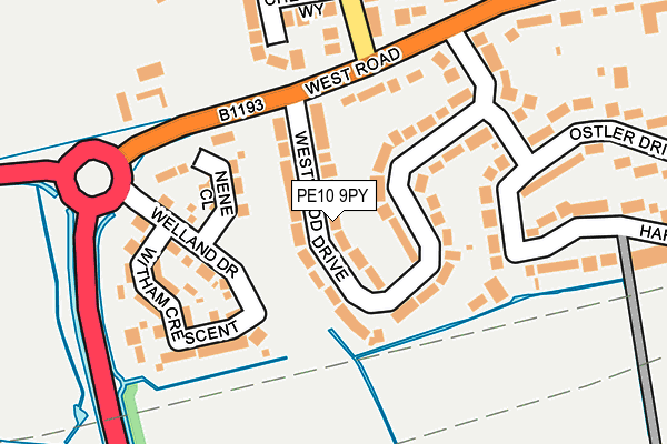 PE10 9PY map - OS OpenMap – Local (Ordnance Survey)