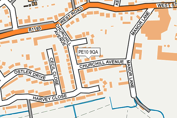 PE10 9QA map - OS OpenMap – Local (Ordnance Survey)