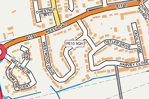 PE10 9QH map - OS OpenMap – Local (Ordnance Survey)