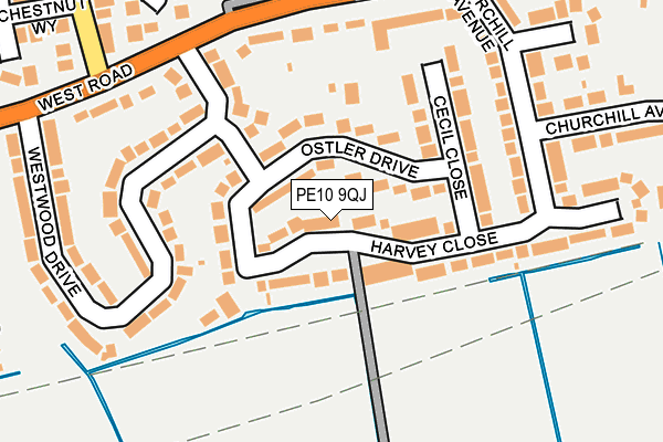 PE10 9QJ map - OS OpenMap – Local (Ordnance Survey)