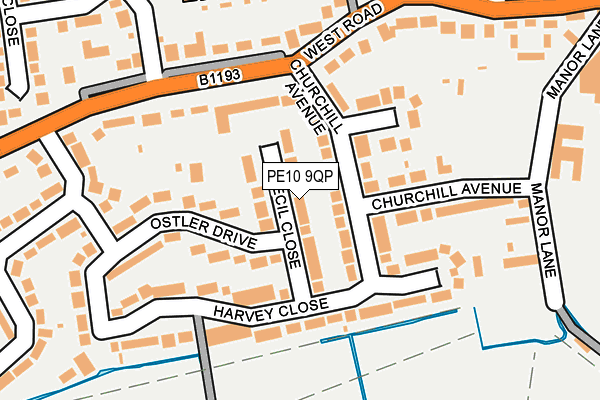 PE10 9QP map - OS OpenMap – Local (Ordnance Survey)