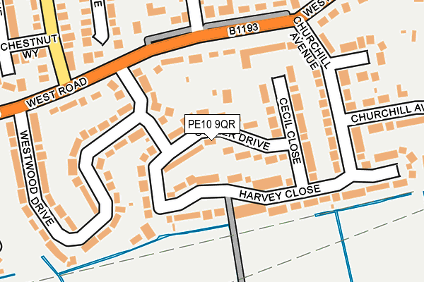 PE10 9QR map - OS OpenMap – Local (Ordnance Survey)