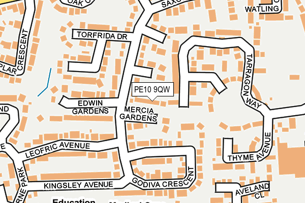 PE10 9QW map - OS OpenMap – Local (Ordnance Survey)
