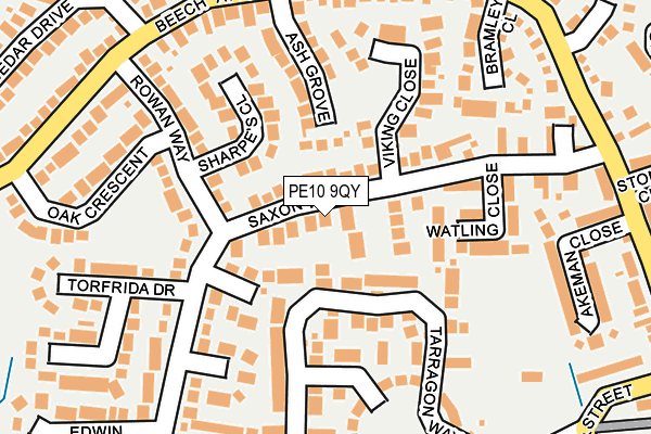 PE10 9QY map - OS OpenMap – Local (Ordnance Survey)