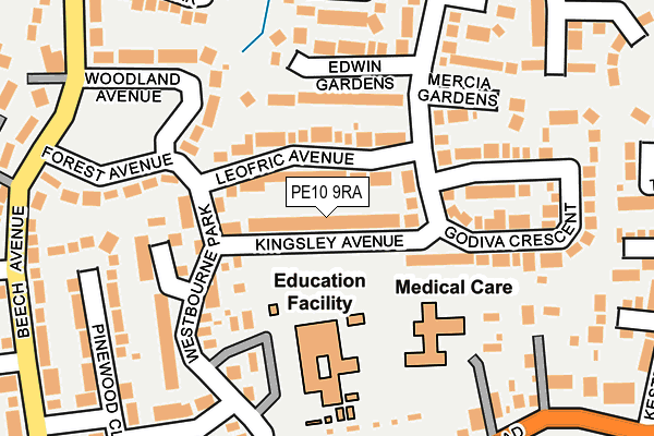 PE10 9RA map - OS OpenMap – Local (Ordnance Survey)