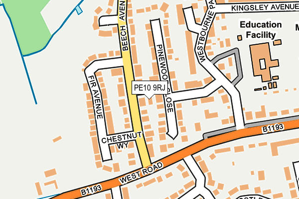 PE10 9RJ map - OS OpenMap – Local (Ordnance Survey)