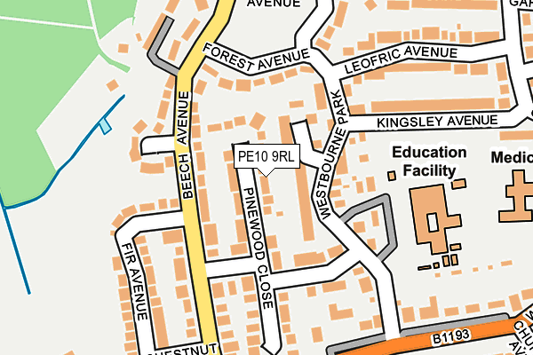 PE10 9RL map - OS OpenMap – Local (Ordnance Survey)