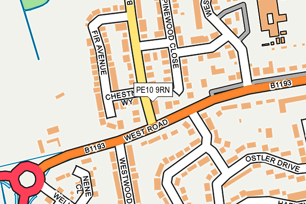 PE10 9RN map - OS OpenMap – Local (Ordnance Survey)