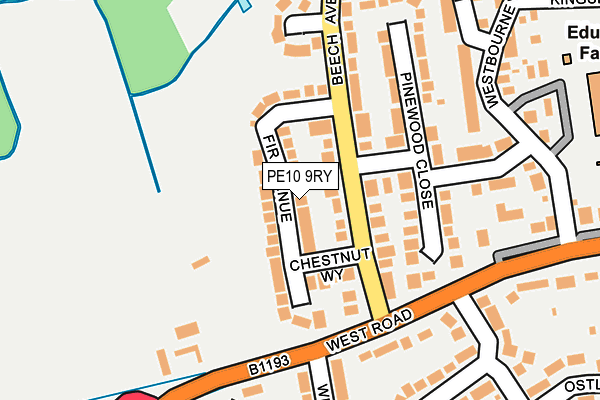 PE10 9RY map - OS OpenMap – Local (Ordnance Survey)