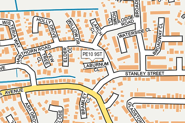 PE10 9ST map - OS OpenMap – Local (Ordnance Survey)