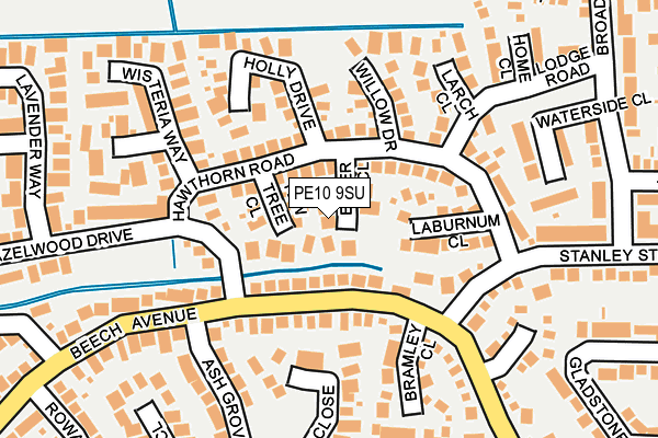 PE10 9SU map - OS OpenMap – Local (Ordnance Survey)
