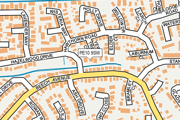 PE10 9SW map - OS OpenMap – Local (Ordnance Survey)
