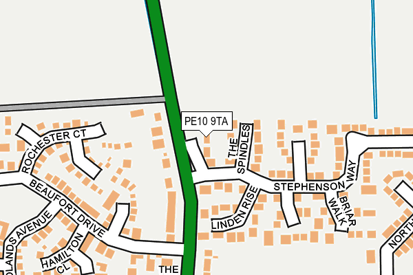 PE10 9TA map - OS OpenMap – Local (Ordnance Survey)