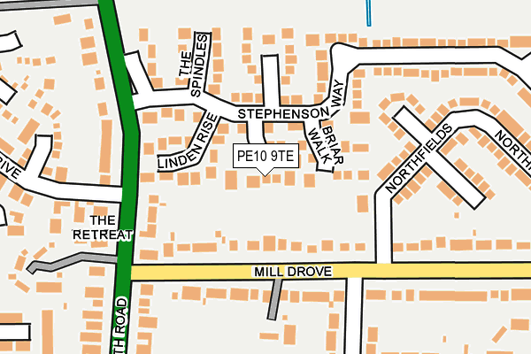 PE10 9TE map - OS OpenMap – Local (Ordnance Survey)