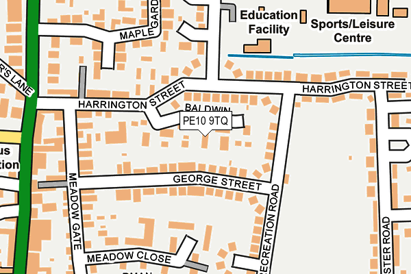 PE10 9TQ map - OS OpenMap – Local (Ordnance Survey)