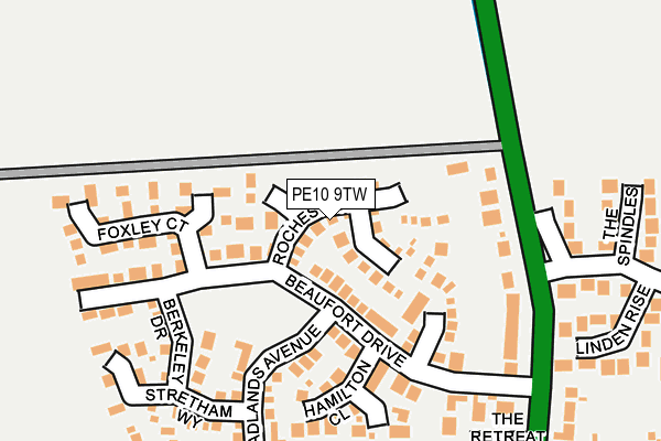 PE10 9TW map - OS OpenMap – Local (Ordnance Survey)