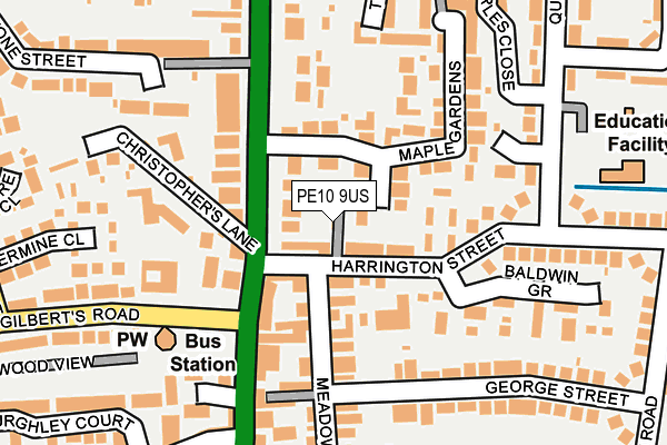 PE10 9US map - OS OpenMap – Local (Ordnance Survey)