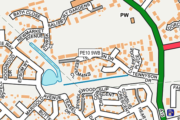 PE10 9WB map - OS OpenMap – Local (Ordnance Survey)