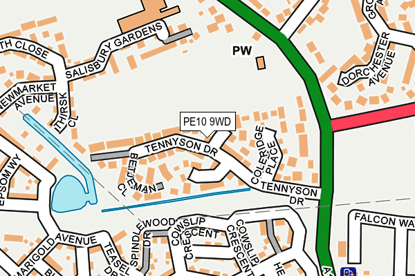 PE10 9WD map - OS OpenMap – Local (Ordnance Survey)