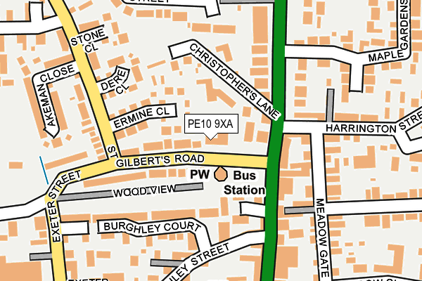 PE10 9XA map - OS OpenMap – Local (Ordnance Survey)