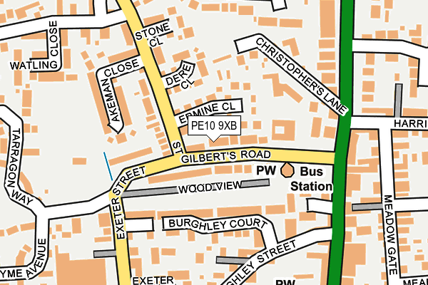 PE10 9XB map - OS OpenMap – Local (Ordnance Survey)
