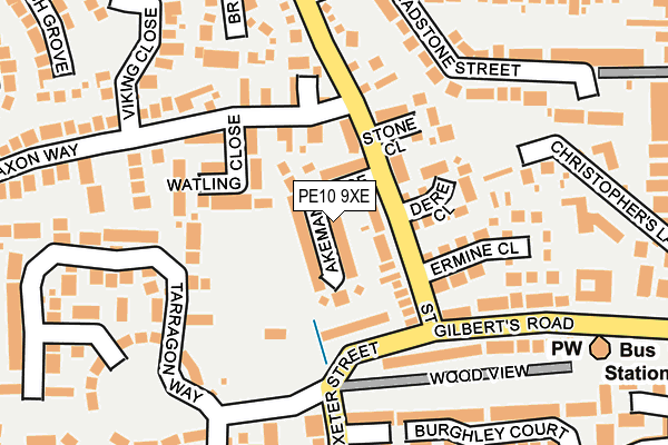PE10 9XE map - OS OpenMap – Local (Ordnance Survey)
