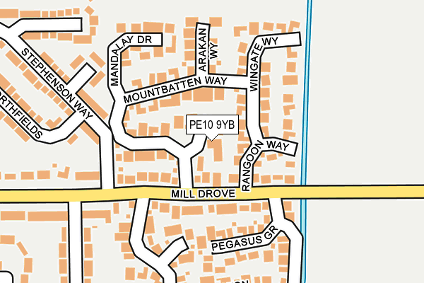 PE10 9YB map - OS OpenMap – Local (Ordnance Survey)