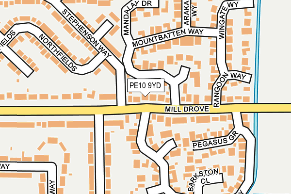 PE10 9YD map - OS OpenMap – Local (Ordnance Survey)